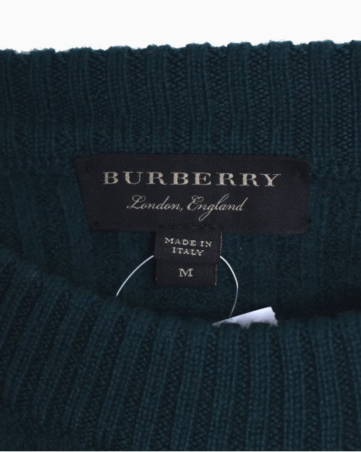 Suéter Burberry Original Lã Verde Bordado Feminina